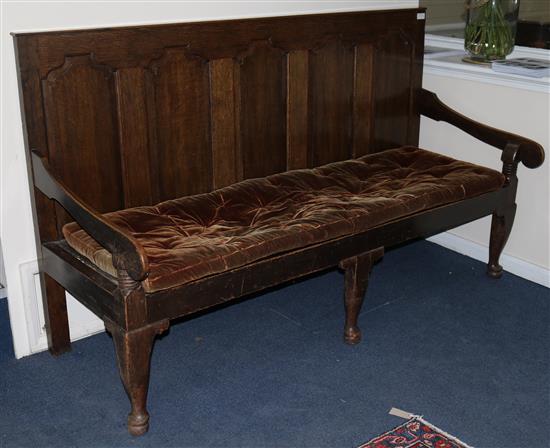 Georgian oak settle, W188cm